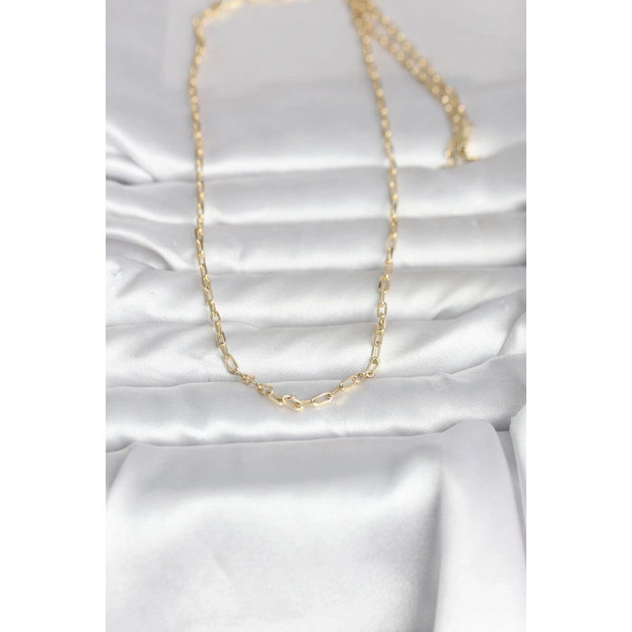 CM 14K Gold Renk Ataç Zincir Model 60 cm Kadın Kolye