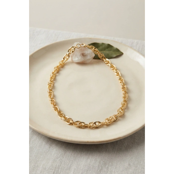 CM Kalın Burgu Model Gold Renk 50 cm Kadın Kolye
