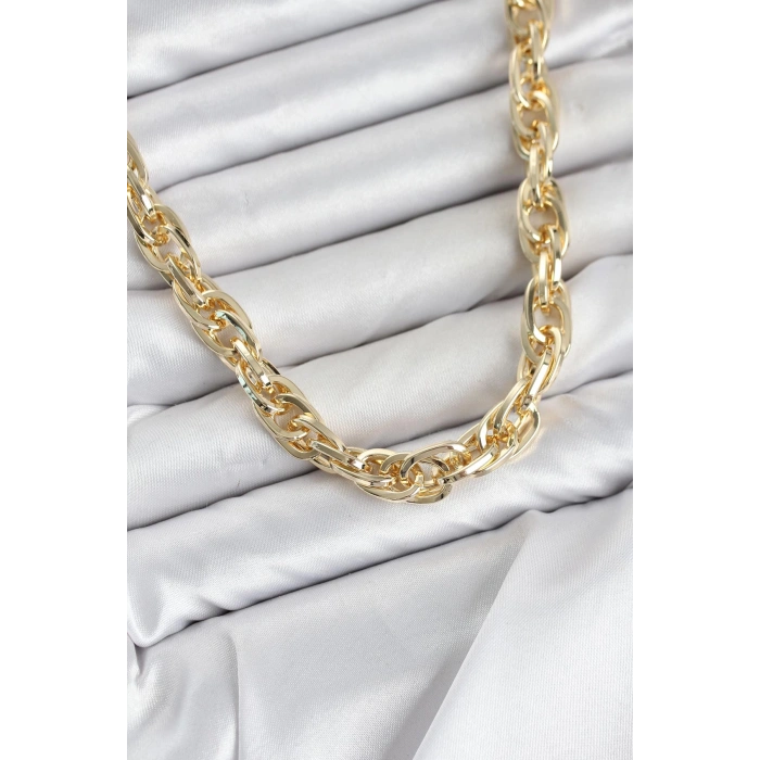 CM Kalın Burgu Model Gold Renk 60 cm Kadın Kolye