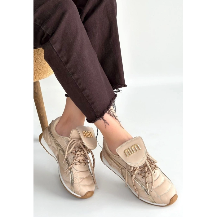 Dissa Bej Cilt Bağcıklı Paraşüt Detaylı Spor Ayakkabı