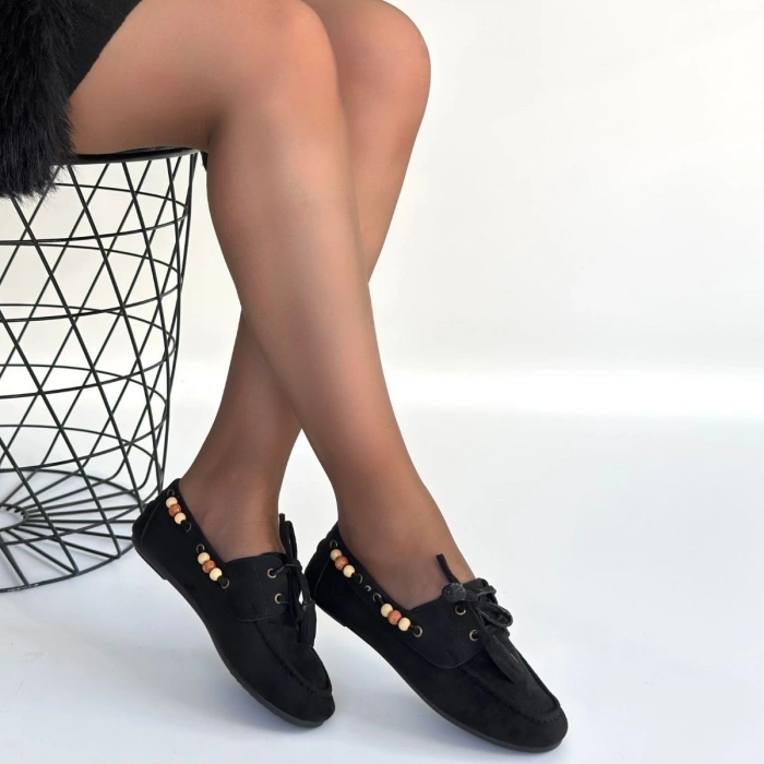 Elora Siyah Süet Babet