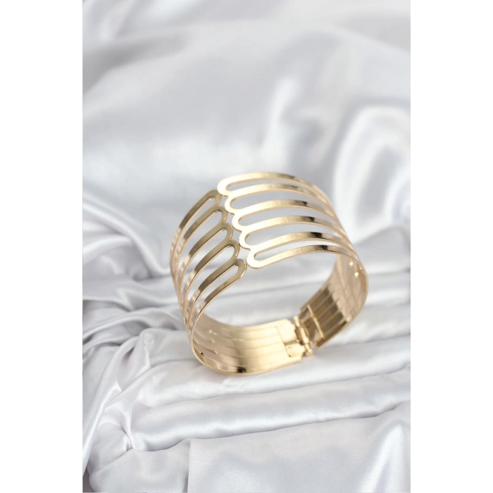 Gold Renk Pirinç Kaburga Model Kadın Bileklik