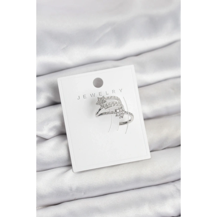 Gümüş Renk Zirkon Taşlı Yıldız Model Kıkırdak Earcuff Küpe