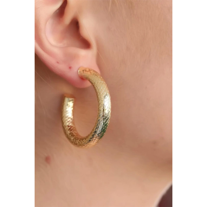 Halka Gold Metal Bayan Küpe