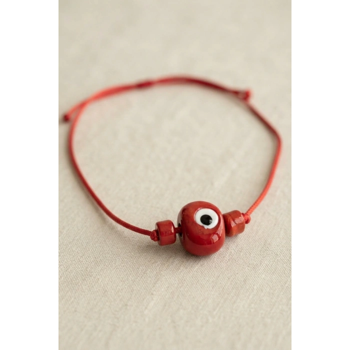 Handmade Bohem Kırmızı Nazar Kolye