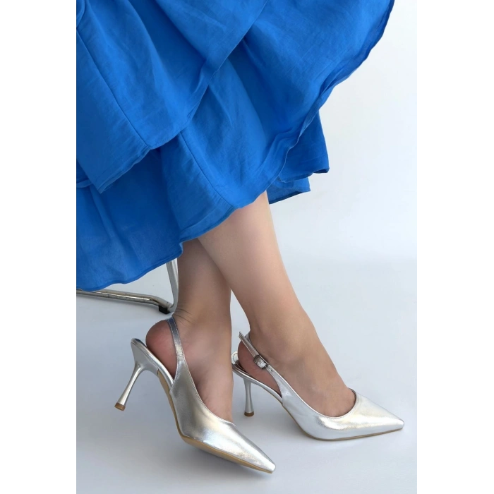 Katey Gri Rugan Topuklu Ayakkabı