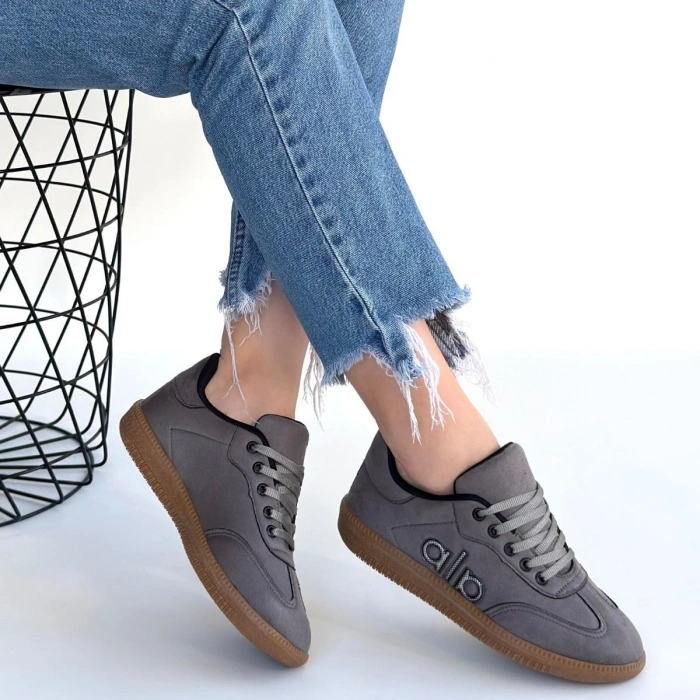 Lendo Gri Süet Bağcıklı Spor Ayakkabı