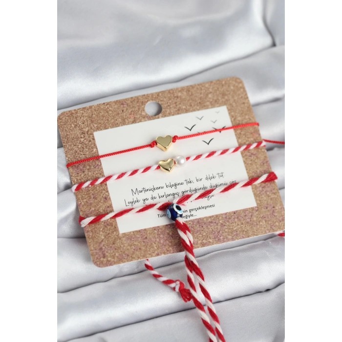 Marteniçka Bileklik 3lü Minimal Kalp Model