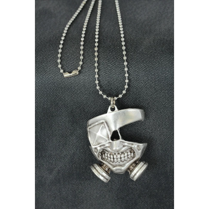 Maske Figürlü Metal Erkek Kolye