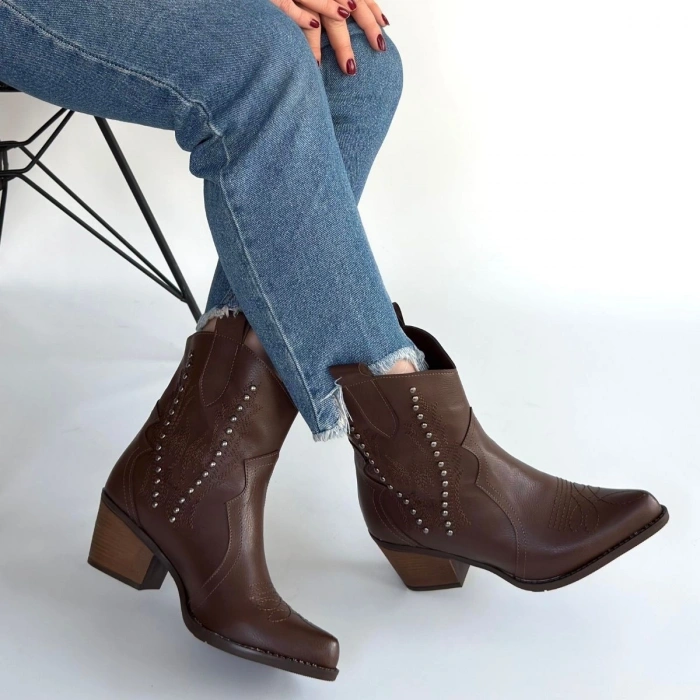 Matin Acı Kahve Cilt Topuklu Bot