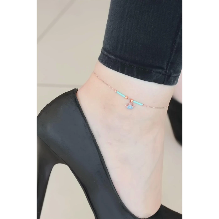 Mavi Miyuki Taşlı Taçlı Hal Hal