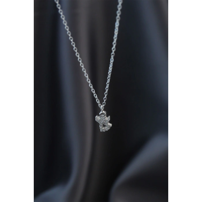 Minimal Melek Silver Renk Zirkon Taşlı Kadın Kolye