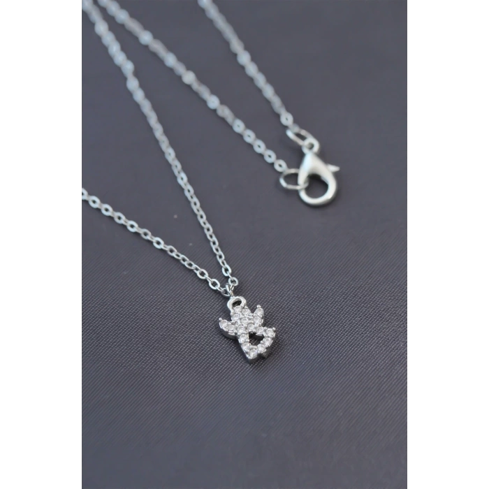 Minimal Melek Silver Renk Zirkon Taşlı Kadın Kolye