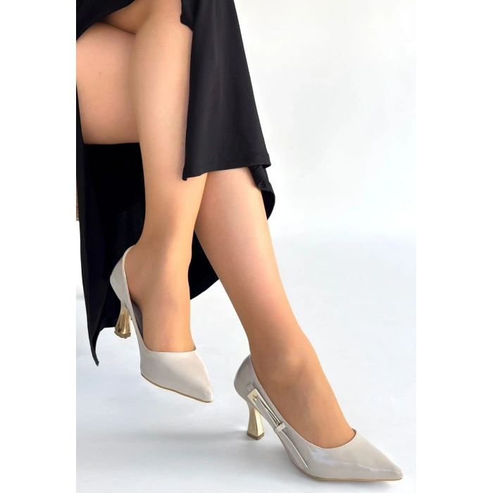 Motya Bej Rugan Topuklu Ayakkabı