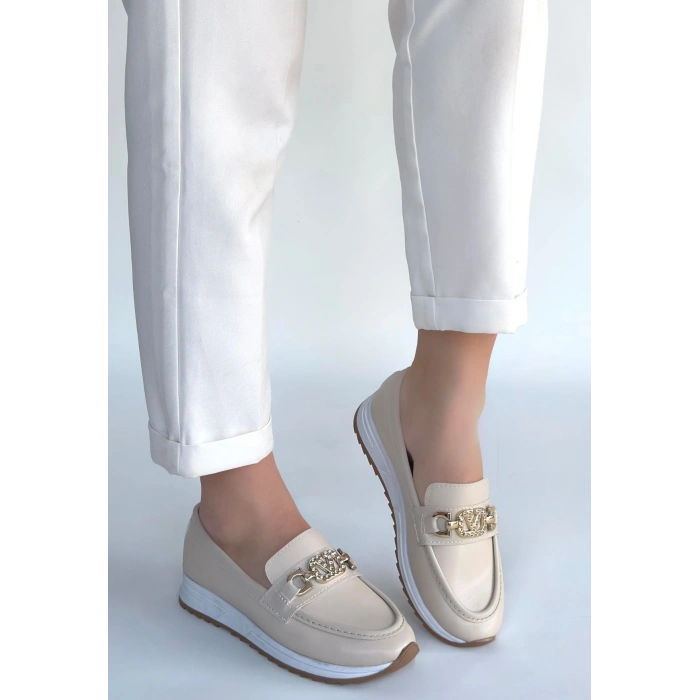 Otra Bej Cilt Babet Ayakkabı