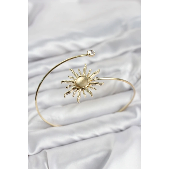 Pazu Bileklik Gold Renk Pirinç Güneş Model