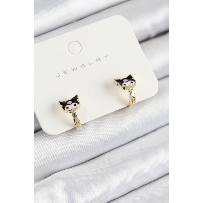 Pirinç Kuromi Model Gold Renk Çocuk Küpe