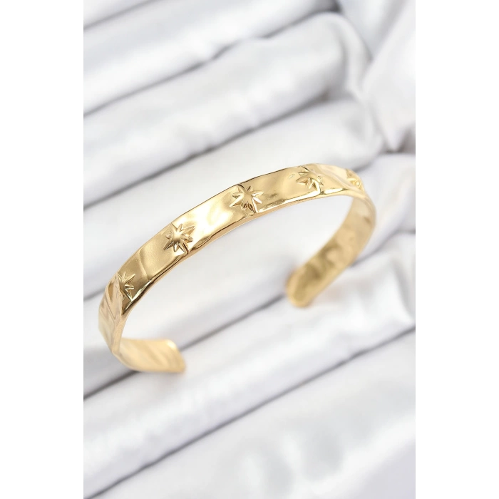 Pirinç Kuzey Yıldızı Model Gold Renk Altı Açık Kadın Bileklik