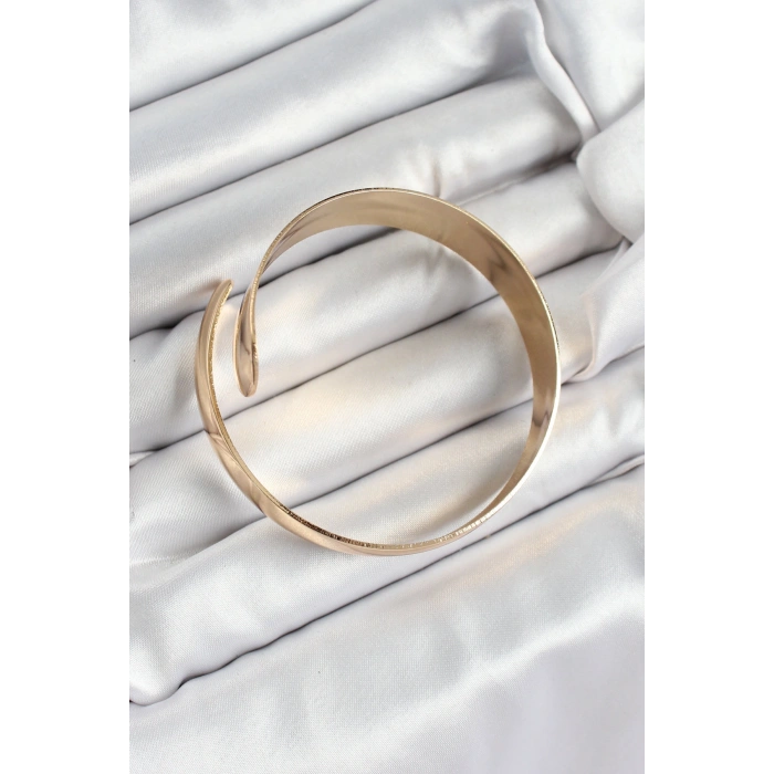 Pirinç Manşet Model Gold Renk Kadın Pazu Bileklik