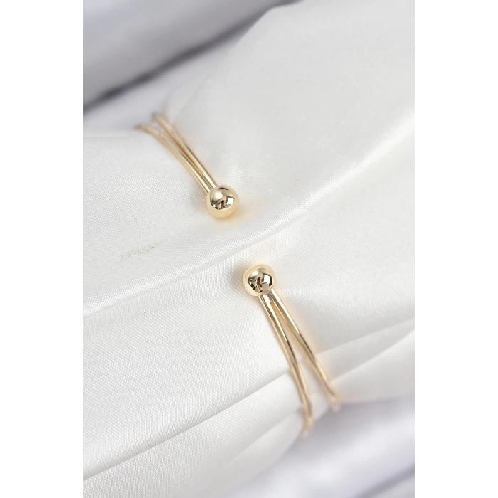 Pirinç Zirkon Taşlı Kutup Yıldızı Model Gold Renk Kadın Bileklik