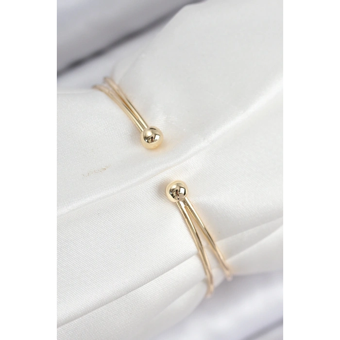Pirinç Zirkon Taşlı Pırlanta Model Gold Renk Kadın Bileklik