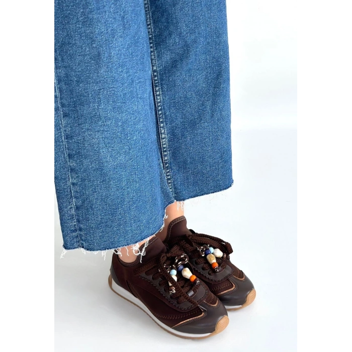 Riaf Kahverengi Cilt Bağcıklı Spor Ayakkabı