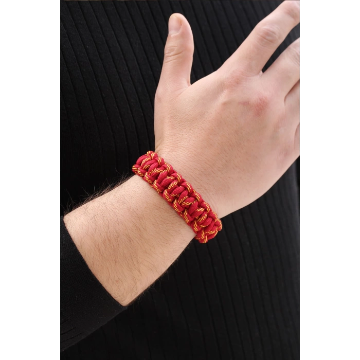 Sarı Kırmızı Paracord Bileklik