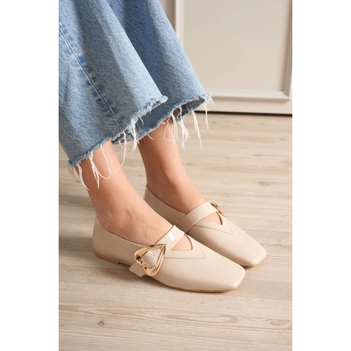 Signa Bej Cilt Babet Ayakkabı