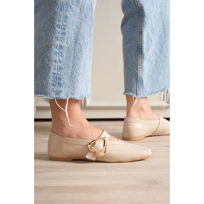 Signa Bej Cilt Babet Ayakkabı