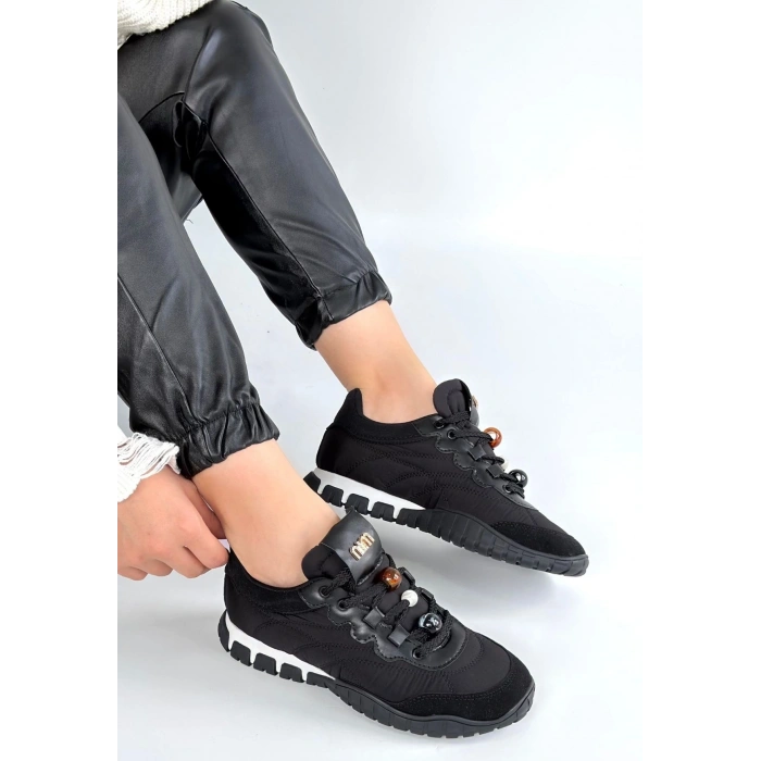 Tues Siyah Nubuk Bağcıklı Spor Ayakkabı