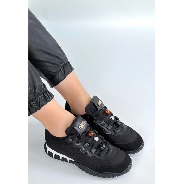 Tues Siyah Nubuk Bağcıklı Spor Ayakkabı