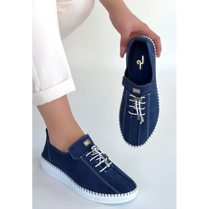 Warte Lacivert Süet Bağcıklı Spor Ayakkabı