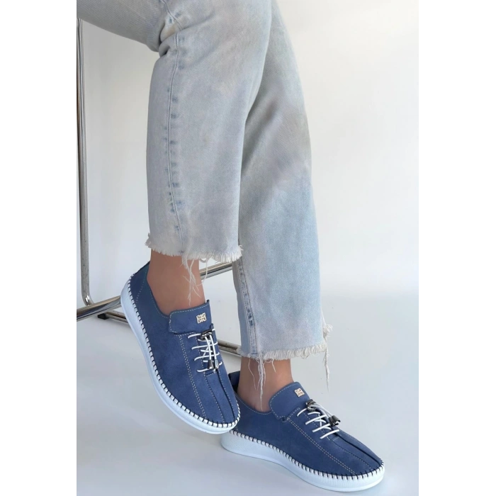 Warte Mavi Süet Bağcıklı Spor Ayakkabı