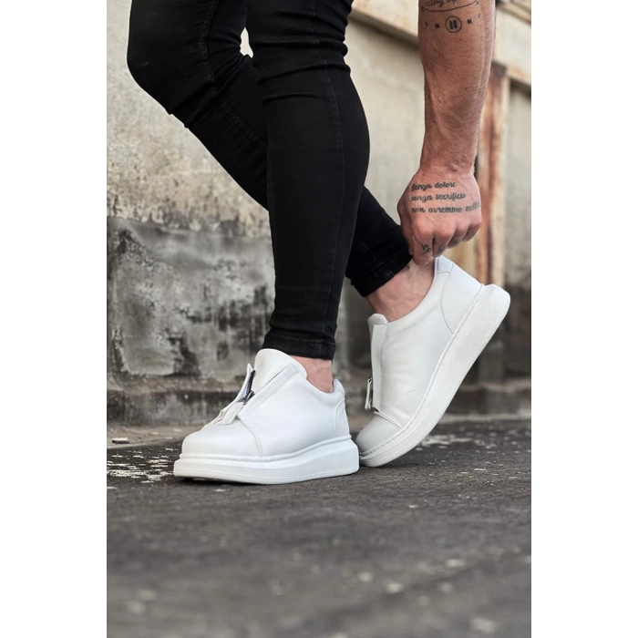 WG010 Beyaz Cilt Erkek Casual Ayakkabı