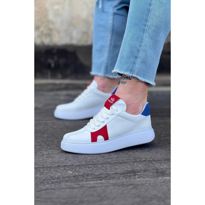 WG040 Beyaz Kırmızı Erkek Casual Ayakkabı