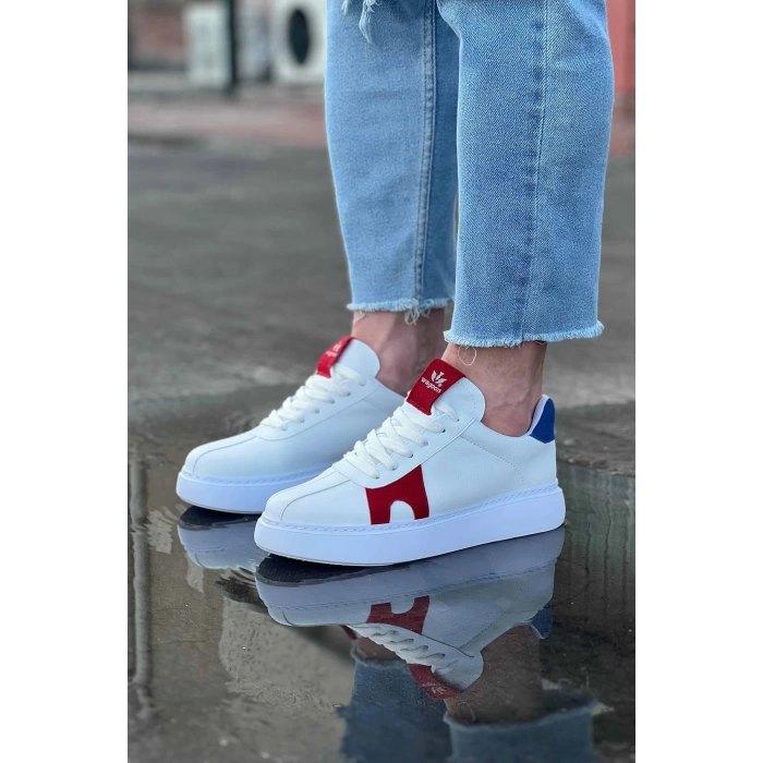 WG040 Beyaz Kırmızı Erkek Casual Ayakkabı
