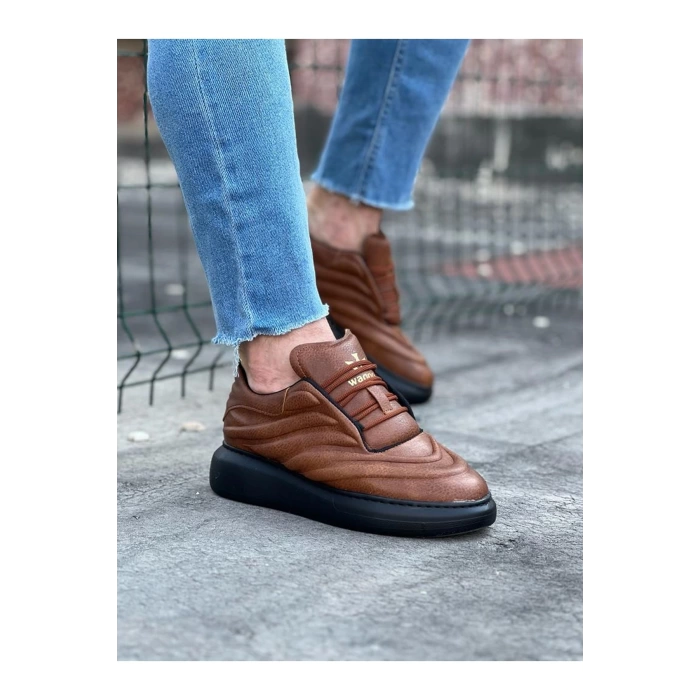 WG094 Taba Siyah Erkek Casual Ayakkabı