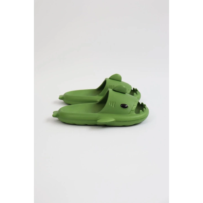 WG500 Köpekbalığı Haki Unisex Tam Ortopedik Terlik Shark Slides
