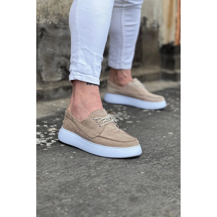 WG508 Bej Süet Ortopedik Taban Erkek Casual Ayakkabı