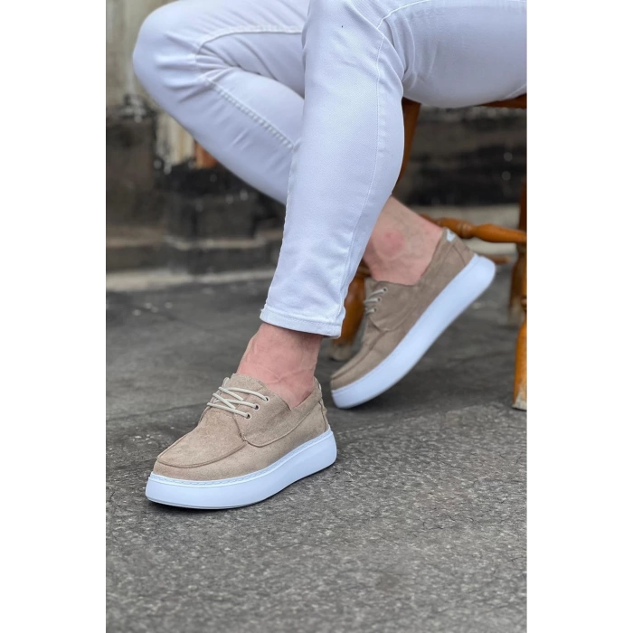WG508 Bej Süet Ortopedik Taban Erkek Casual Ayakkabı