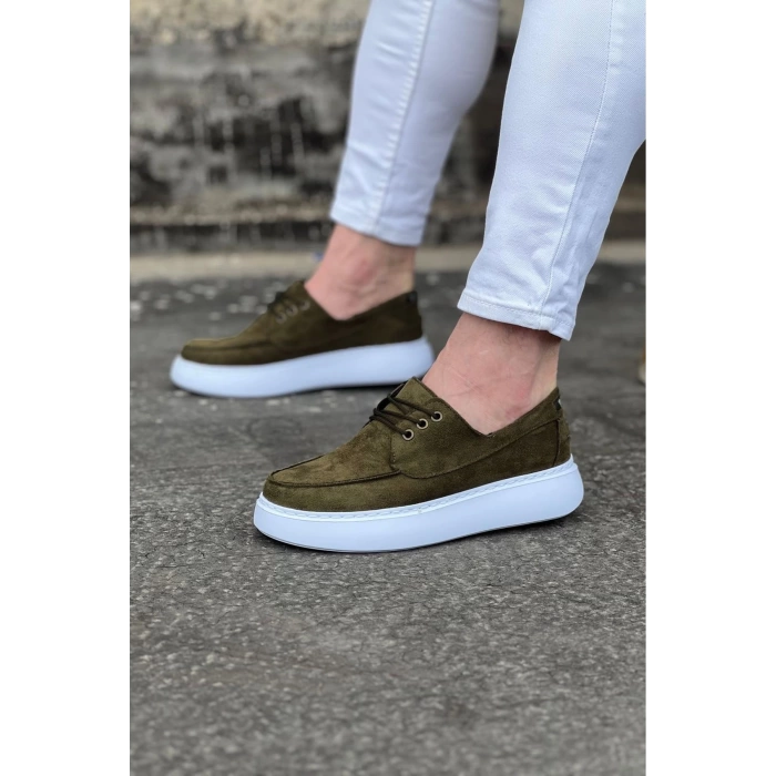 WG508 Haki Süet Ortopedik Taban Erkek Casual Ayakkabı