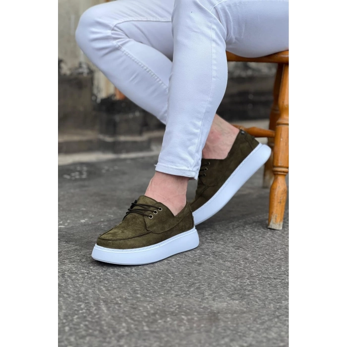 WG508 Haki Süet Ortopedik Taban Erkek Casual Ayakkabı