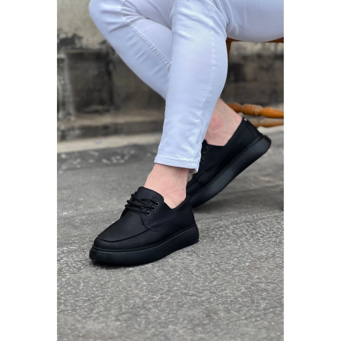 WG508 Kömür Cilt Ortopedik Taban Erkek Casual Ayakkabı