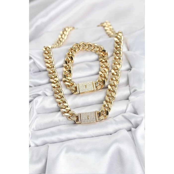 Xuping Gurmet Gold Renk Kolye ve Bileklik Seti