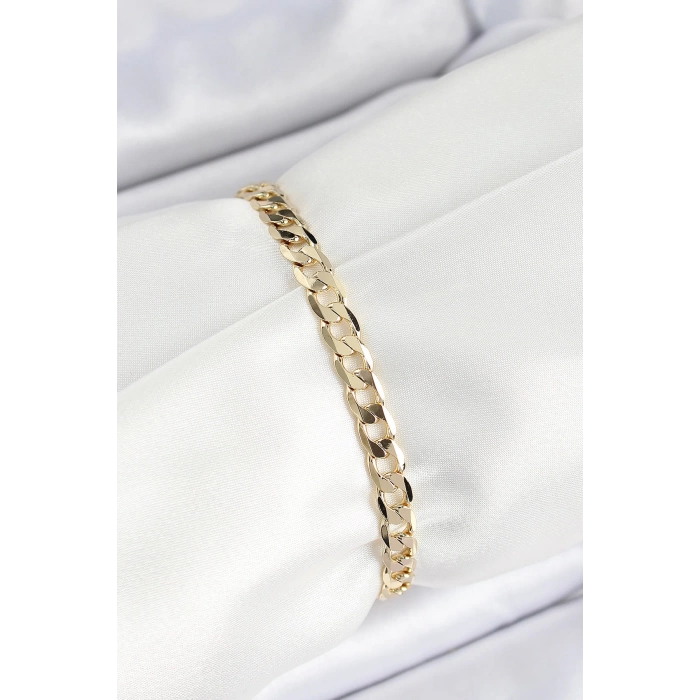 Xuping Pirinç Klasik Ezme Zincir Model Gold Renk Kadın Bileklik