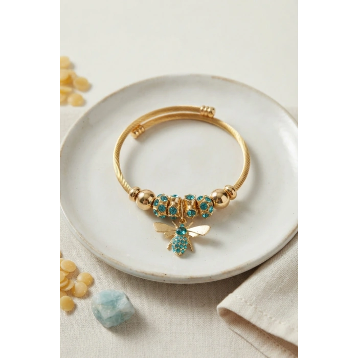 Yeşil Arı Model Charmlı Bileklik
