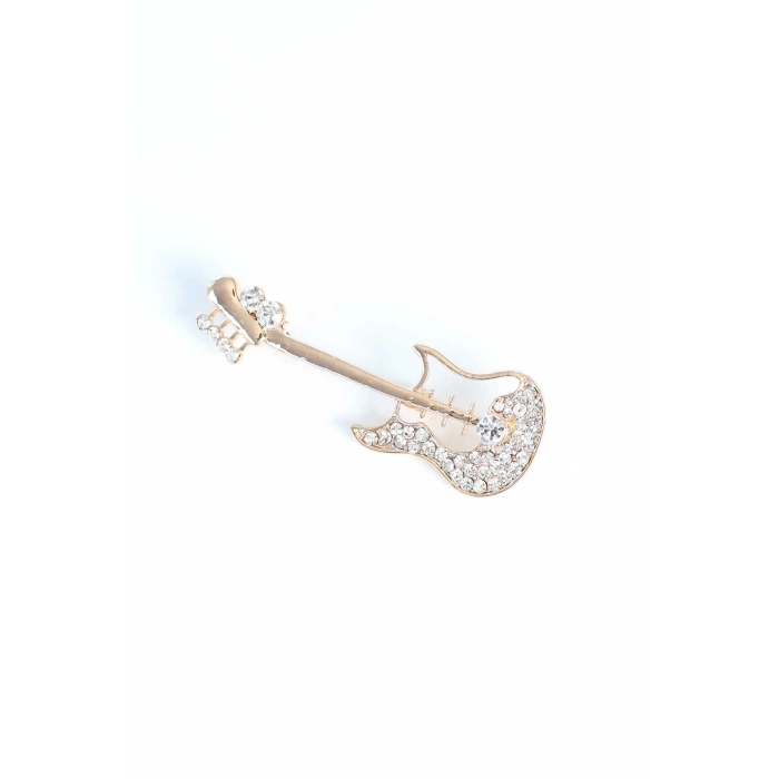 Zirkon Taşlı Metal Broş