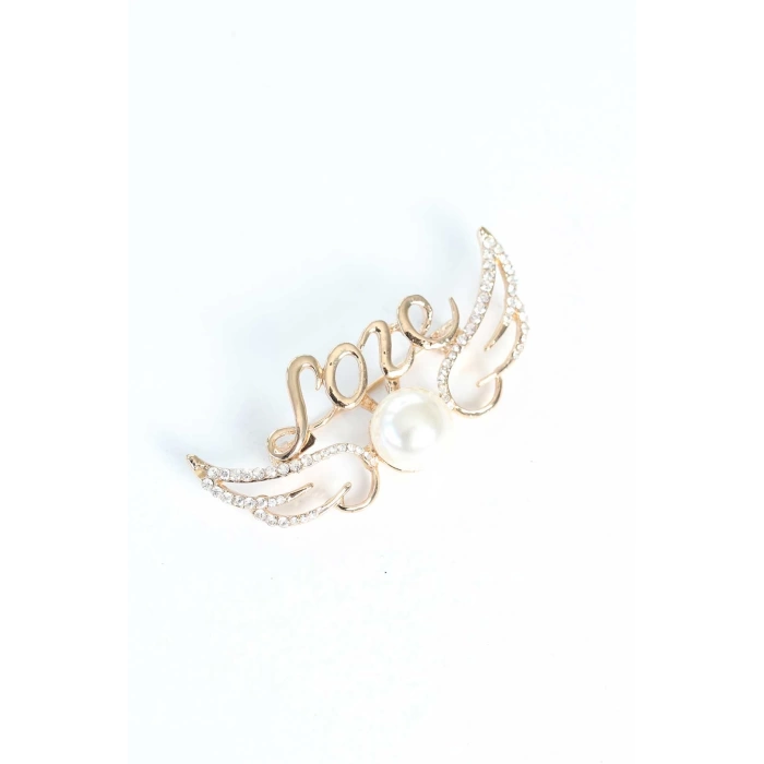 Zirkon Taşlı Metal Broş