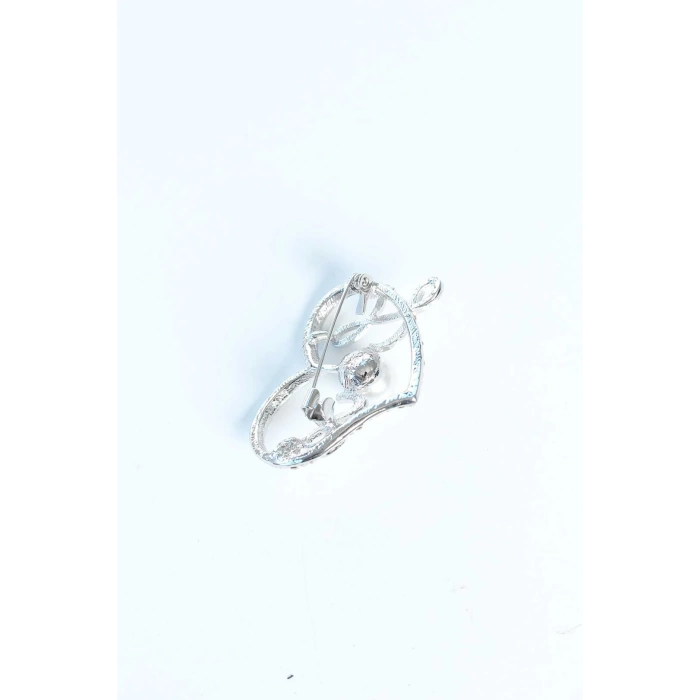 Zirkon Taşlı Metal Broş