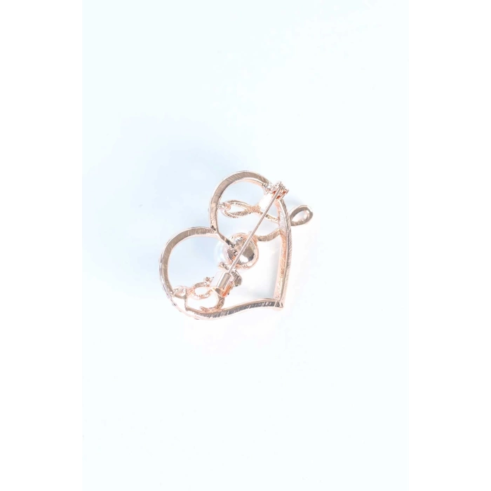 Zirkon Taşlı Metal Broş